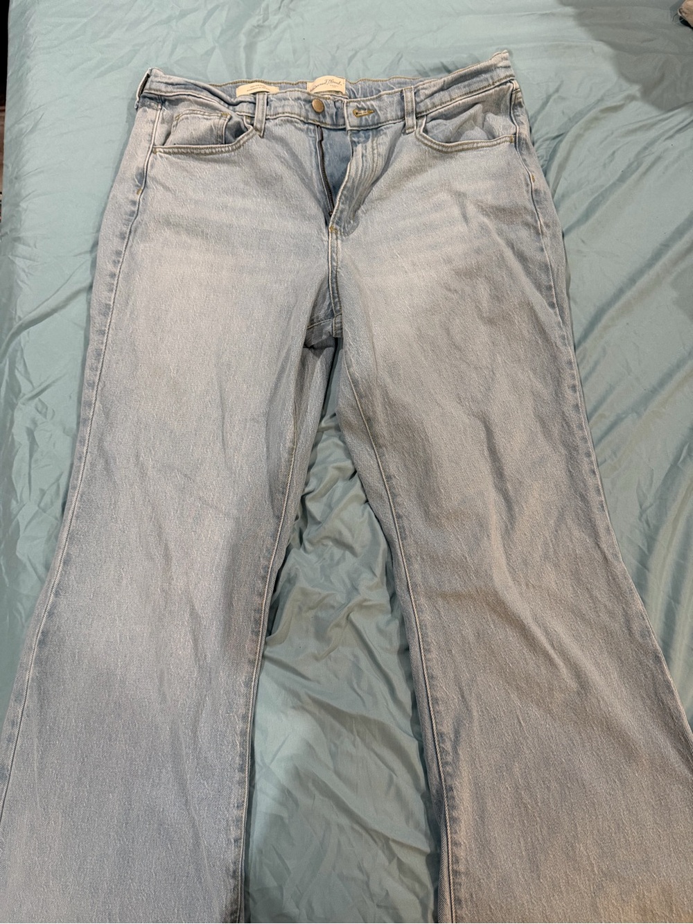 Light Wash Straight-Leg Jeans